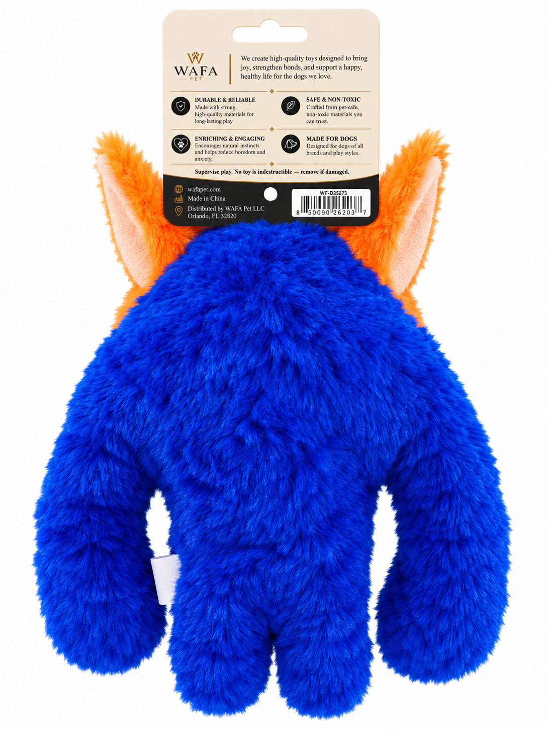 WAFA Plush Dog Toy with TPR Grip - view 2