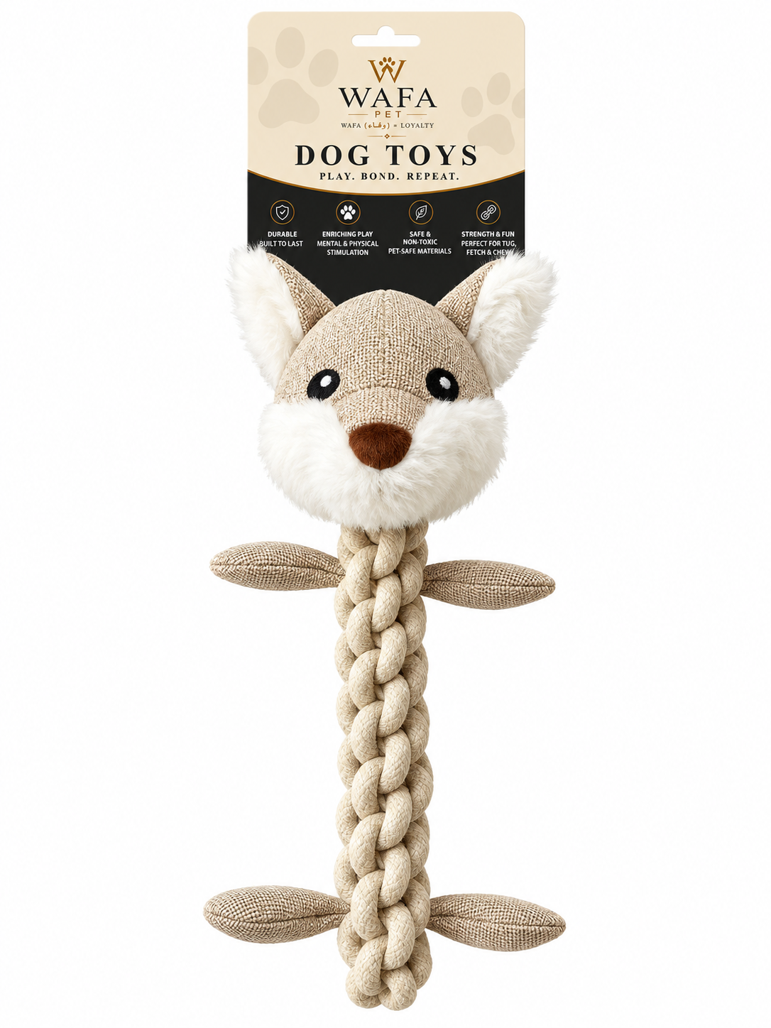 WAFA Natural Linen Fox Plush Toy