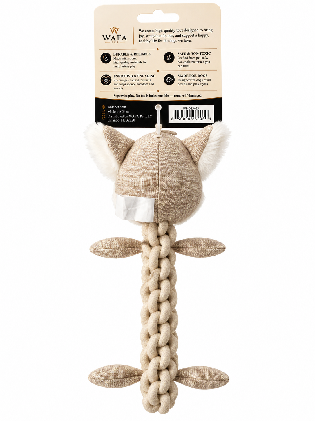 WAFA Natural Linen Fox Plush Toy - view 2