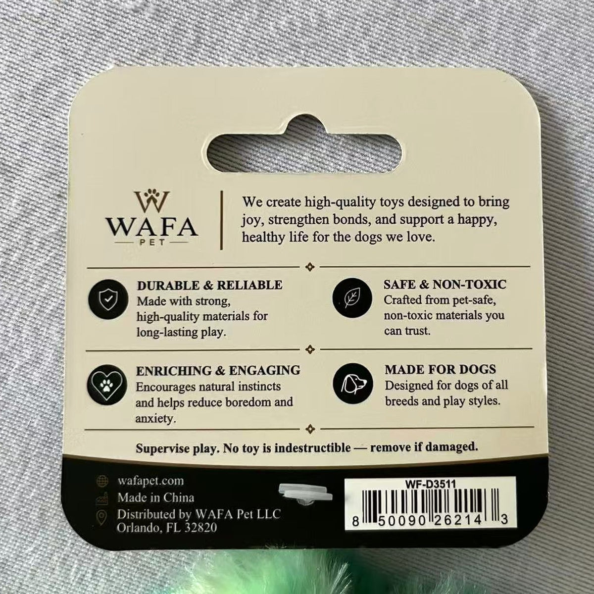 WAFA Monster Ball retail card back with product details