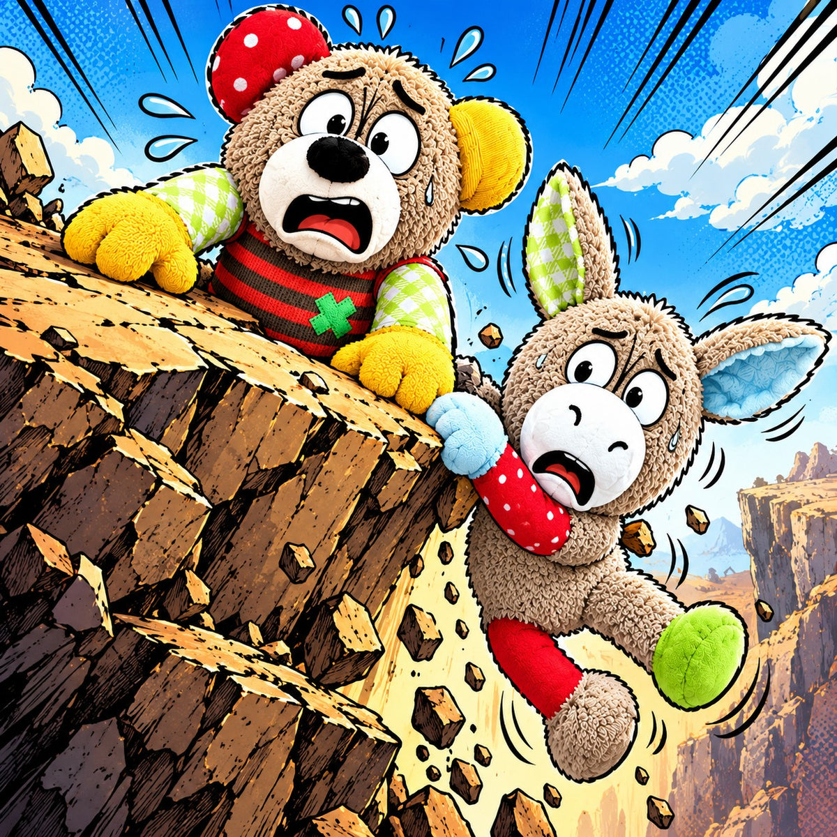 Oscar the bear and Hank the donkey from the WAFA crew