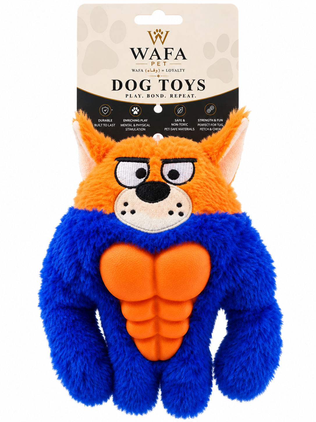 WAFA Plush Dog Toy with TPR Grip
